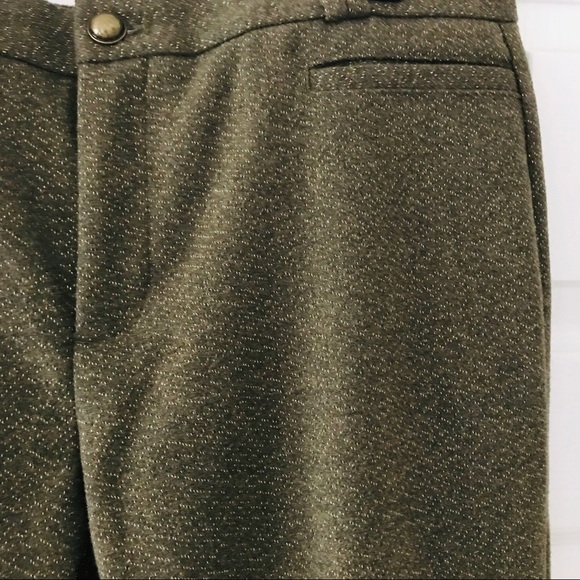 Banana Republic gold shimmer green crop wool pants - Picture 5 of 5